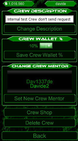 Crew Settings